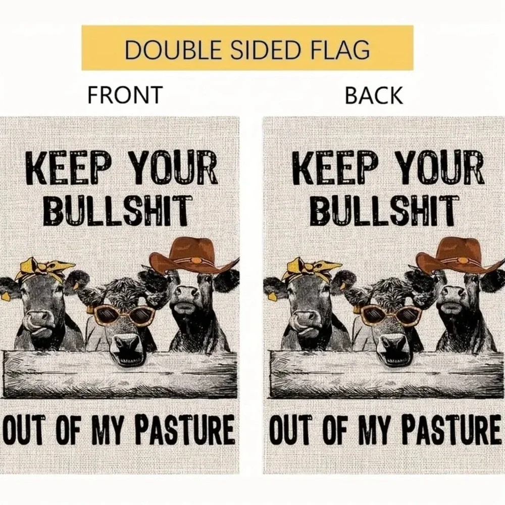 Flag Humorous Farmhouse Decor Sign, NEW